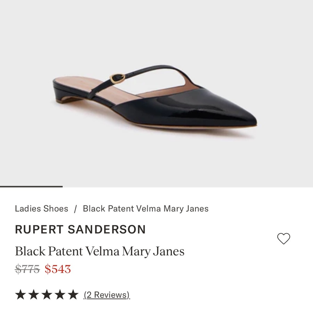 Rupert Sanderson Black Patent Leather Mules